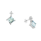 14K White Gold Aquamarine and Diamond Earrings