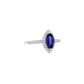 Marquise Tanzanite and Diamond Halo Ring in 10K White Gold