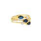 14K Yellow Gold Oval Sapphire and Diamond Multi-Stone Ring