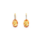 14K Yellow Gold Oval Citrine and Diamond Drop Earrings
