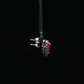 14K White Gold Heart-Shaped Ruby and Diamond Halo Studs