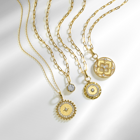1/2 Ctw Diamond Disc Pendant in 14 Karat Yellow Gold