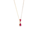 14k Yellow Gold Pear Ruby and Diamond Pendant Necklace