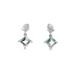 14K White Gold Aquamarine and Diamond Earrings