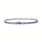 Oval Tanzanite and White Sapphire Tennis Bracelet in Sterling Silver