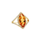 14K Yellow Gold Marquise Citrine Diamond Halo Cocktail Ring