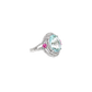 Aquamarine Pink Sapphire and Diamond Cocktail Ring in White Gold