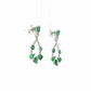 Emerald and Diamond Dangle Earrings in 14K White Gold
