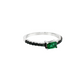 Emerald-Cut Emerald and Black Diamond Ring in 14K White Gold
