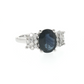 Oval Sapphire and Diamond Ring in White Gold