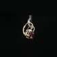 14K Yellow Gold Oval Garnet and Diamond Drop Earrings