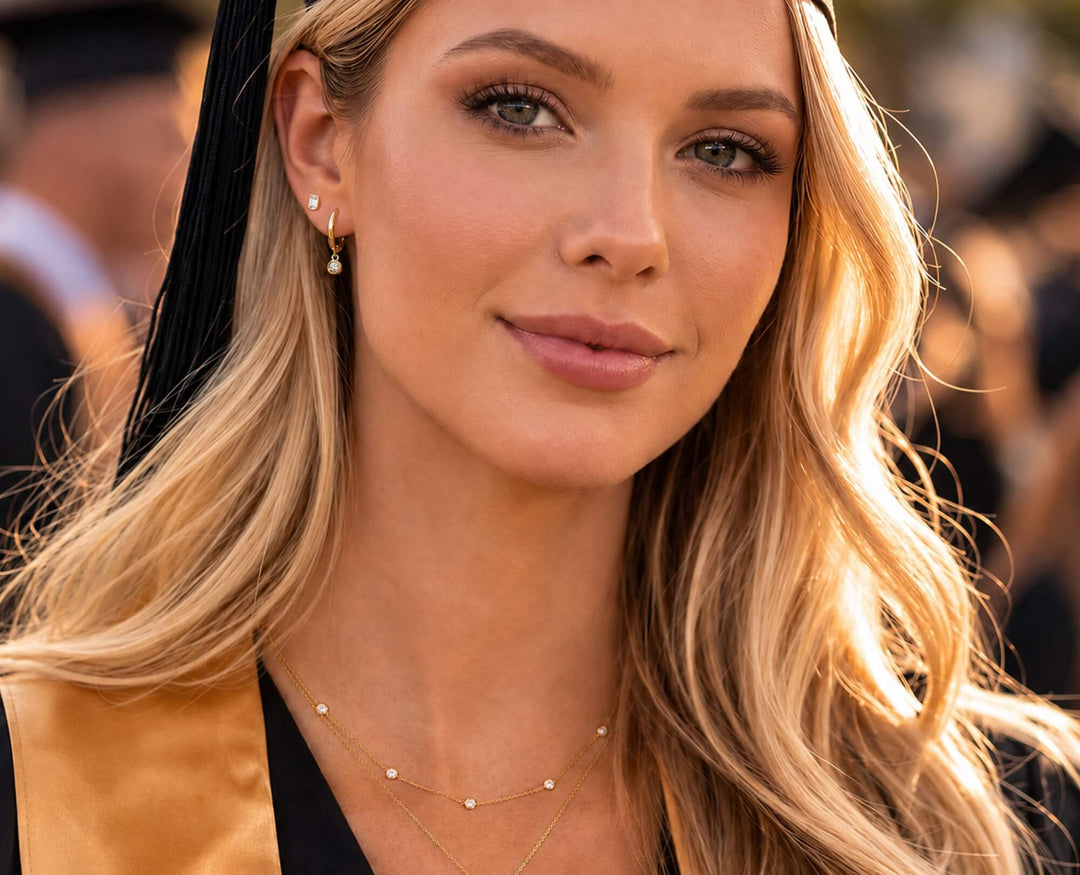 graduate wearing jewelry