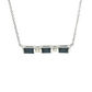 14K White Gold Sapphire and Diamond Bar Necklace