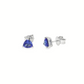 Trillion Cut Tanzanite Stud Earrings in Sterling Silver