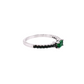 Emerald-Cut Emerald and Black Diamond Ring in 14K White Gold