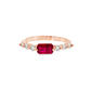 Rectangular Cushion Ruby and Diamond Ring in 14K Rose Gold