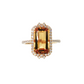 14K Yellow Gold Citrine and Diamond Cocktail Ring