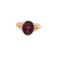 Oval Rhodolite and Diamond Ring in Rose Gold