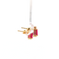 Emerald-Shape Ruby and Diamond Stud Earrings in Yellow Gold