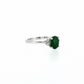 Oval Emerald and Diamond Accent Ring in 10K White Gold