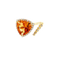 14K Yellow Gold Trillion Citrine and Diamond Cocktail Ring