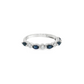 14K White Gold Marquise Sapphire and Diamond Stackable Ring