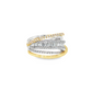 14K Two-Tone Gold Baguette and Round Diamond Multi-Band Ring