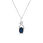 Oval Sapphire and Diamond Pendant Necklace in 14K White Gold