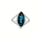 14K White Gold Marquise London Blue Topaz Statement Ring