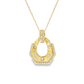 14K Yellow Gold Geometric Diamond Pendant Necklace
