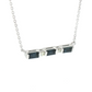 14K White Gold Sapphire and Diamond Bar Necklace