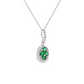 Emerald and Diamond Pendant Necklace in 14K White Gold