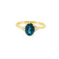 Oval London Blue Topaz Diamond Ring in 10K Gold