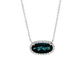 14K White Gold Oval London Blue Topaz Diamond Halo Pendant Necklace