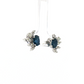 14K White Gold Sapphire and Diamond Cluster Earrings