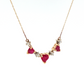 14K Yellow Gold Heart-Shaped Ruby and Diamond Pendant Necklace