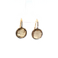 14K Yellow Gold Smokey Quartz Diamond Drop Earrings