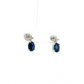 Oval Sapphire and Diamond Earrings in 14K White Gold