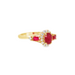 10K Yellow Gold Oval Ruby and Diamond Halo Ring
