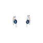14K White Gold Sapphire and Diamond Split Hoop Earrings