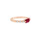 Rectangular Cushion Ruby and Diamond Ring in 14K Rose Gold