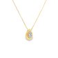 14K Yellow Gold Diamond Teardrop Pendant Necklace