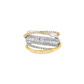 14K Two-Tone Gold Baguette and Round Diamond Multi-Band Ring