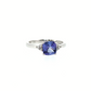 Cushion Tanzanite and Diamond Ring in 10K White Gold