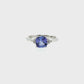 Cushion Tanzanite and Diamond Ring in 10K White Gold