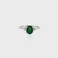 Oval Emerald and Diamond Accent Ring in 10K White Gold