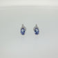 Sterling Silver Oval Tanzanite and Diamond Earrings