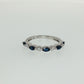 14K White Gold Marquise Sapphire and Diamond Stackable Ring