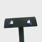 Pear-Shaped Vivid Blue Sapphire and Diamond Stud Earrings