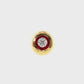 14K Yellow Gold Ruby and Diamond Domed Cocktail Ring